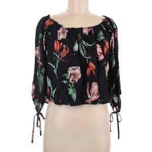 ASTR The Label Floral Black Blouse Size Medium